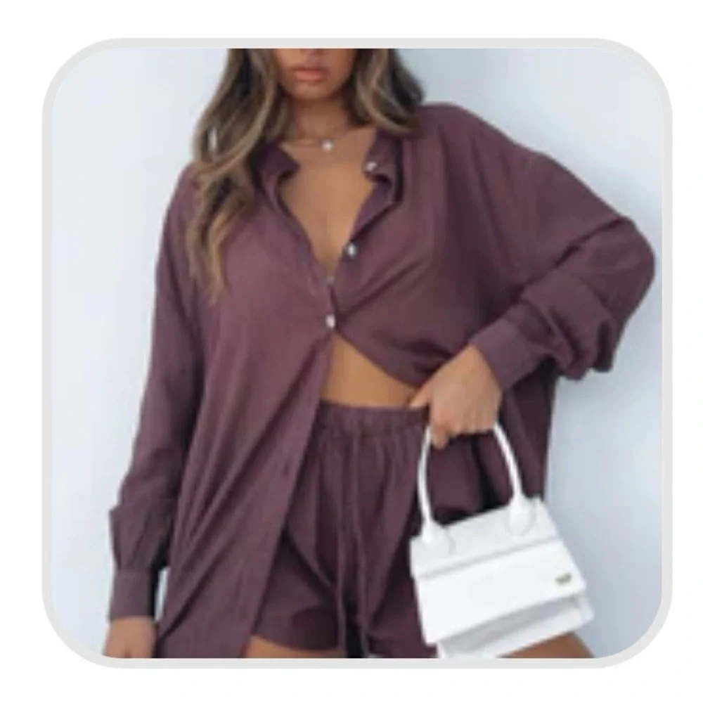 White Fox two piece cover up set - Picture 2 of 3